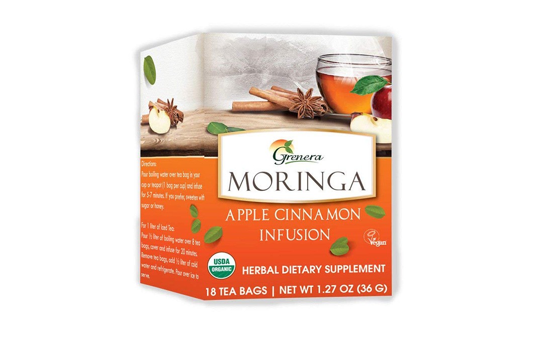 Grenera Moringa Apple Cinnamon Infusion Tea  Box  18 pcs